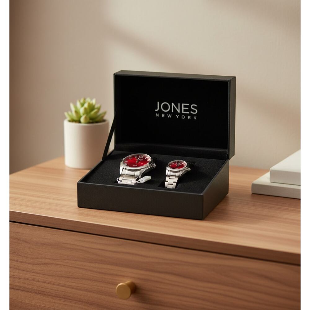 Jones New York Alexander Anna Matching His Hers Watch Set Stainless Steel